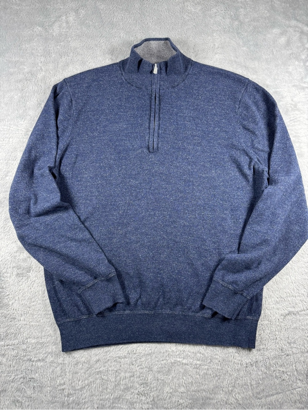 Faherty Cotton Cashmere Quarter Zip Sweater Large